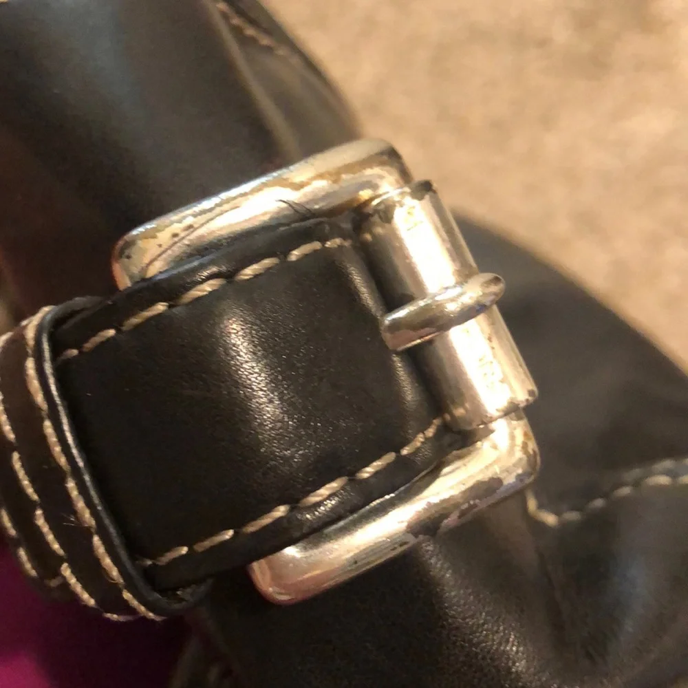 Michael Kors Black Leather Hobo Bag with Contrast Stitching